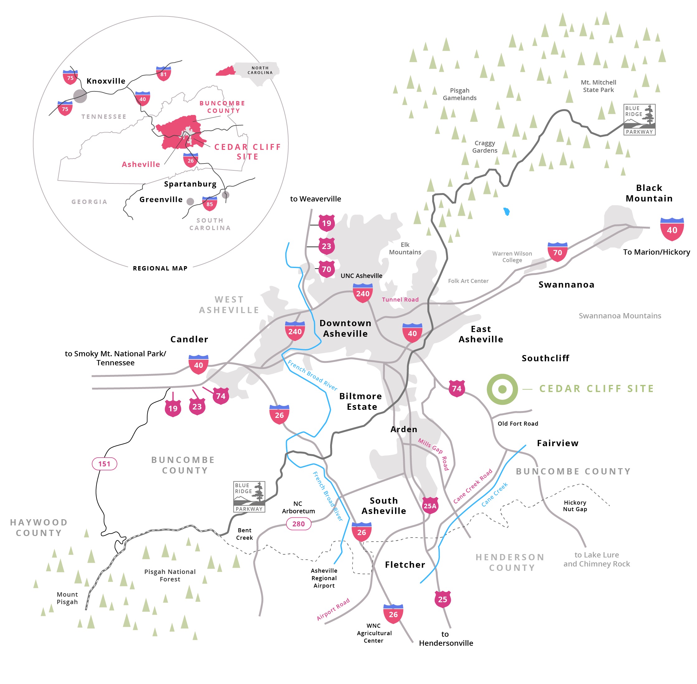 Cedar Cliff Area Map